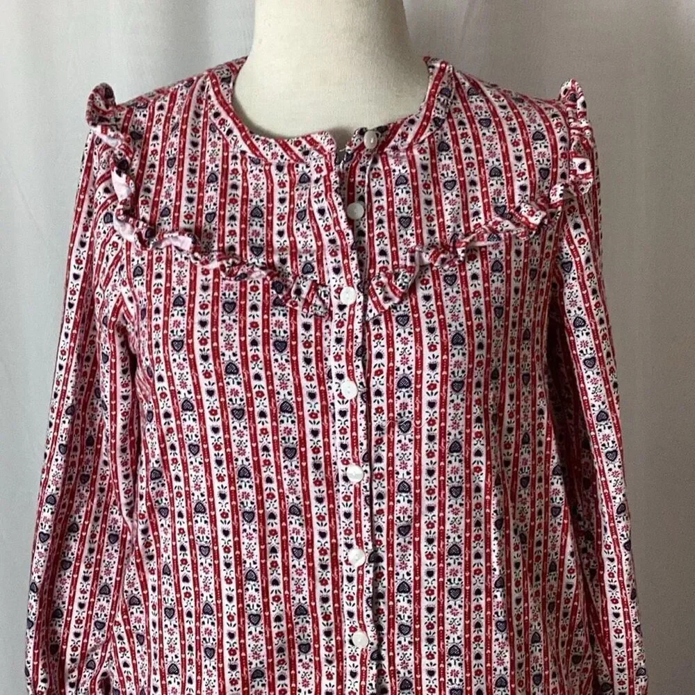 Lanz of Salzburg Short Flannel Nightgown Sleep Shirt Women’s Small